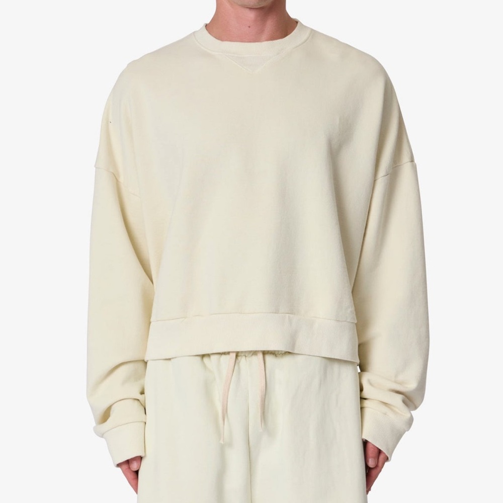 MNML Men's Off-White Crewneck Sweater